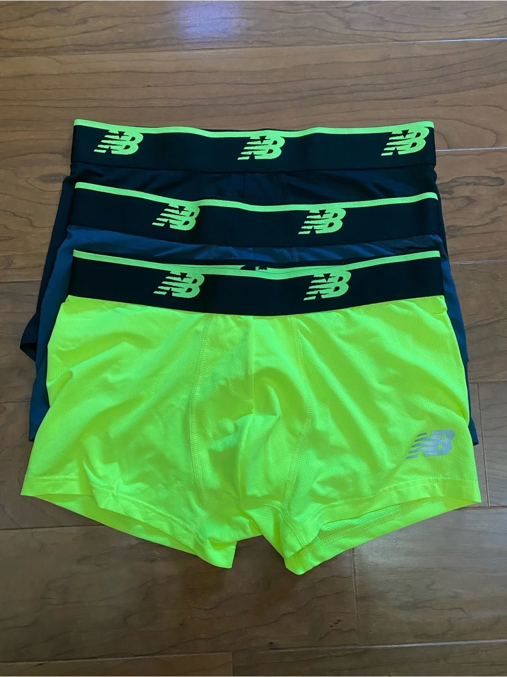 New Balance 3-Pack Athletic Boxer Briefs - Neon, Grey, Black